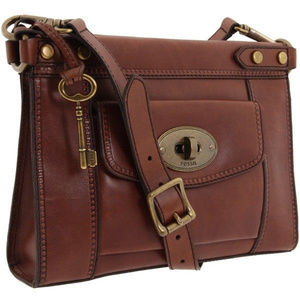 Fossil Vintage Revival Brown Leather Crossbody